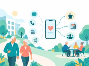 Older adults staying connected through accessible community communication, events, and activities